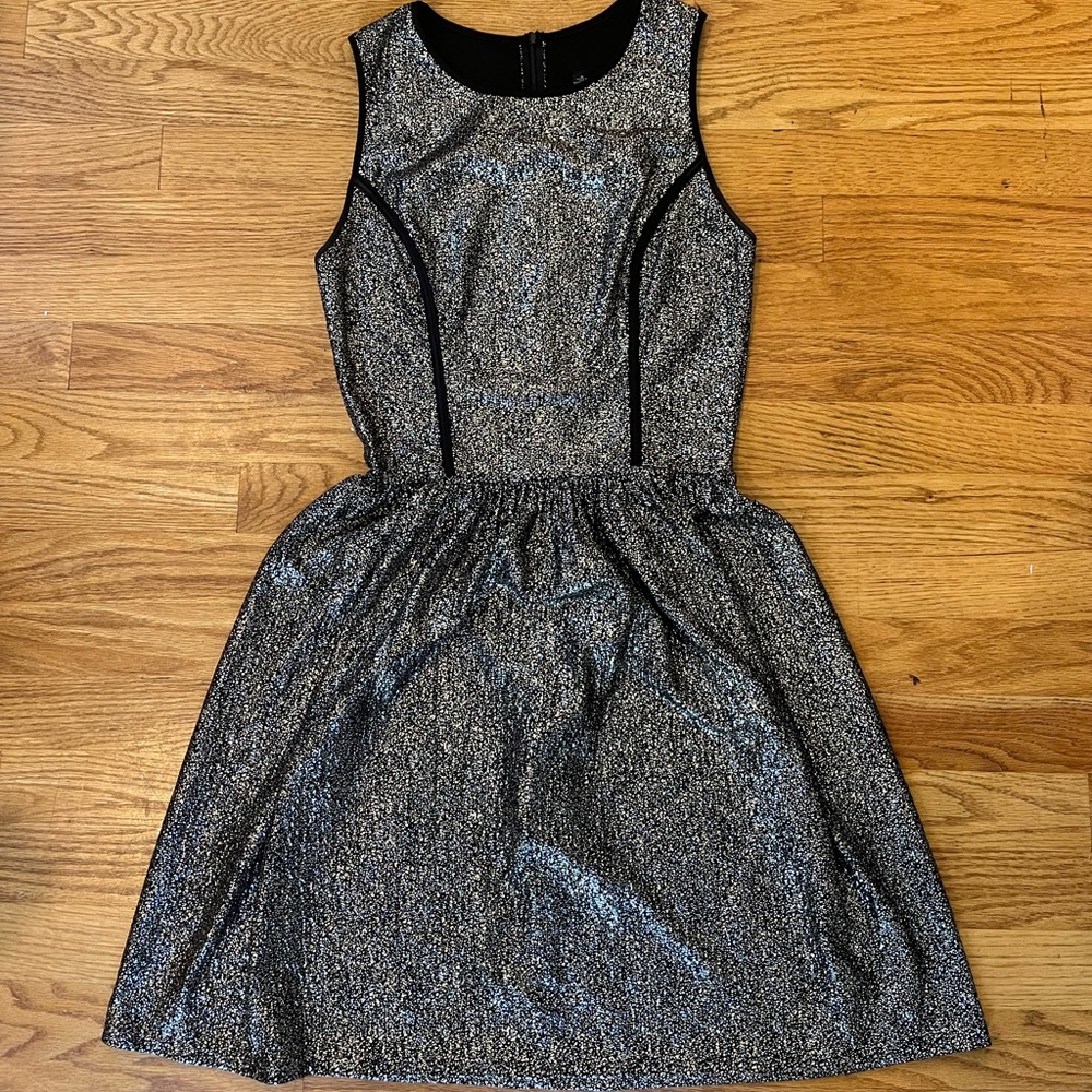 Silver sparkly cocktail dress, size medium
